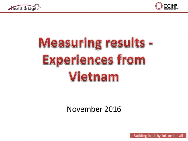 Measuring results - Experiences from Vietnam