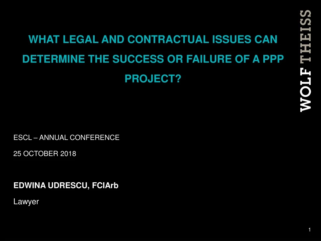 what legal and contractual issues can determine the success or failure of a ppp project
