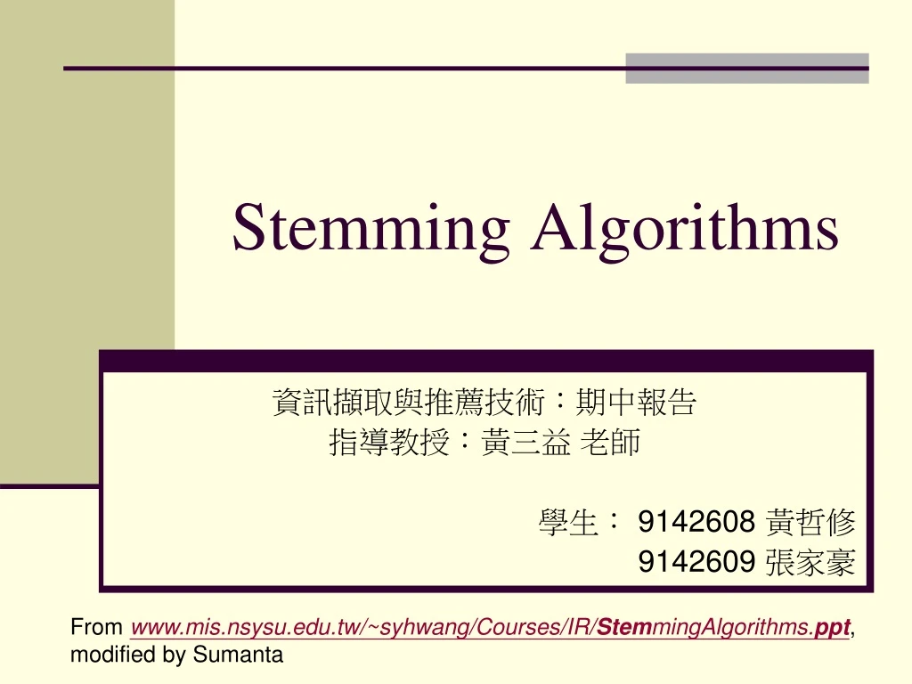 stemming algorithms