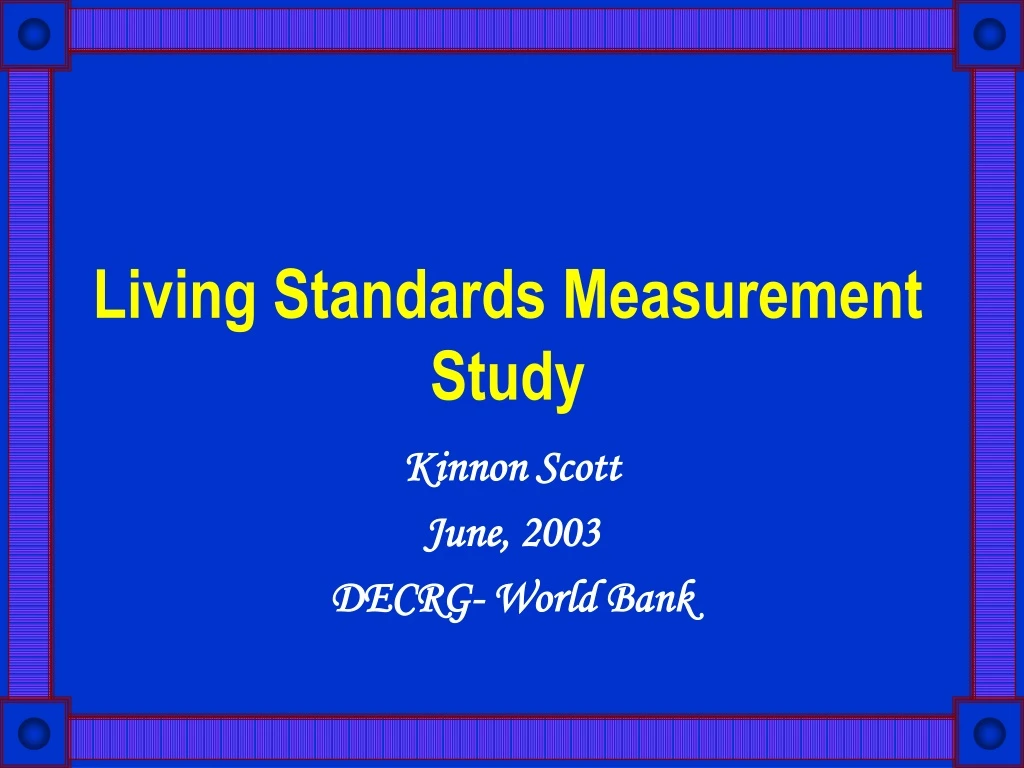 living standards measurement study