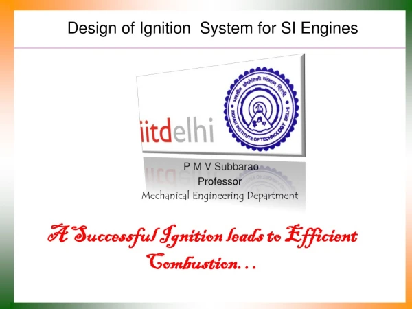 Design of Ignition  System for SI Engines