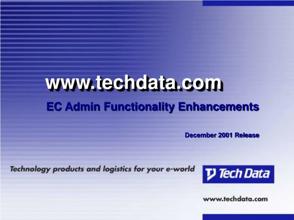 EC Admin Functionality Enhancements December 2001 Release