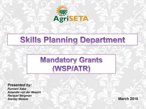 Mandatory Grants (WSP/ATR)