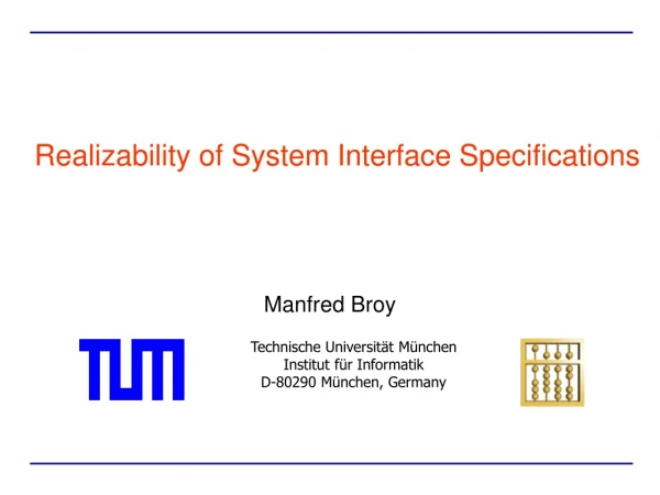 Realizability of System Interface Specifications