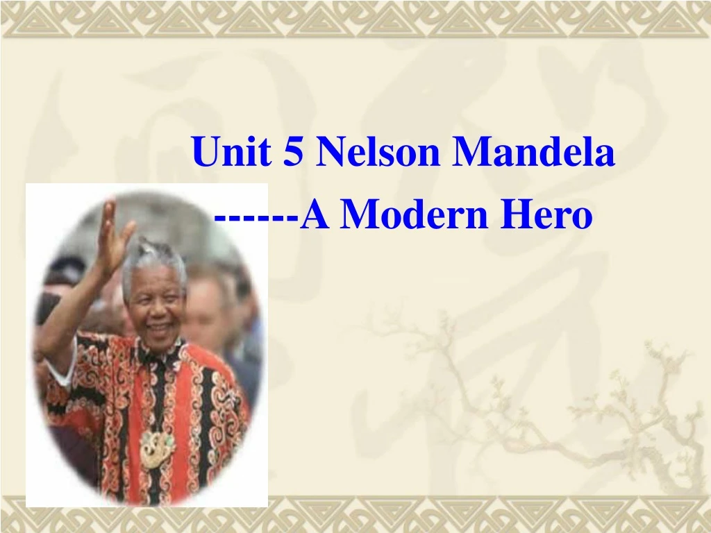 unit 5 nelson mandela a modern hero