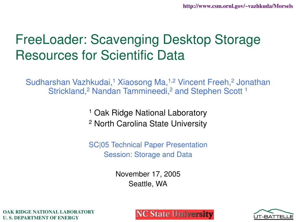 freeloader scavenging desktop storage resources for scientific data