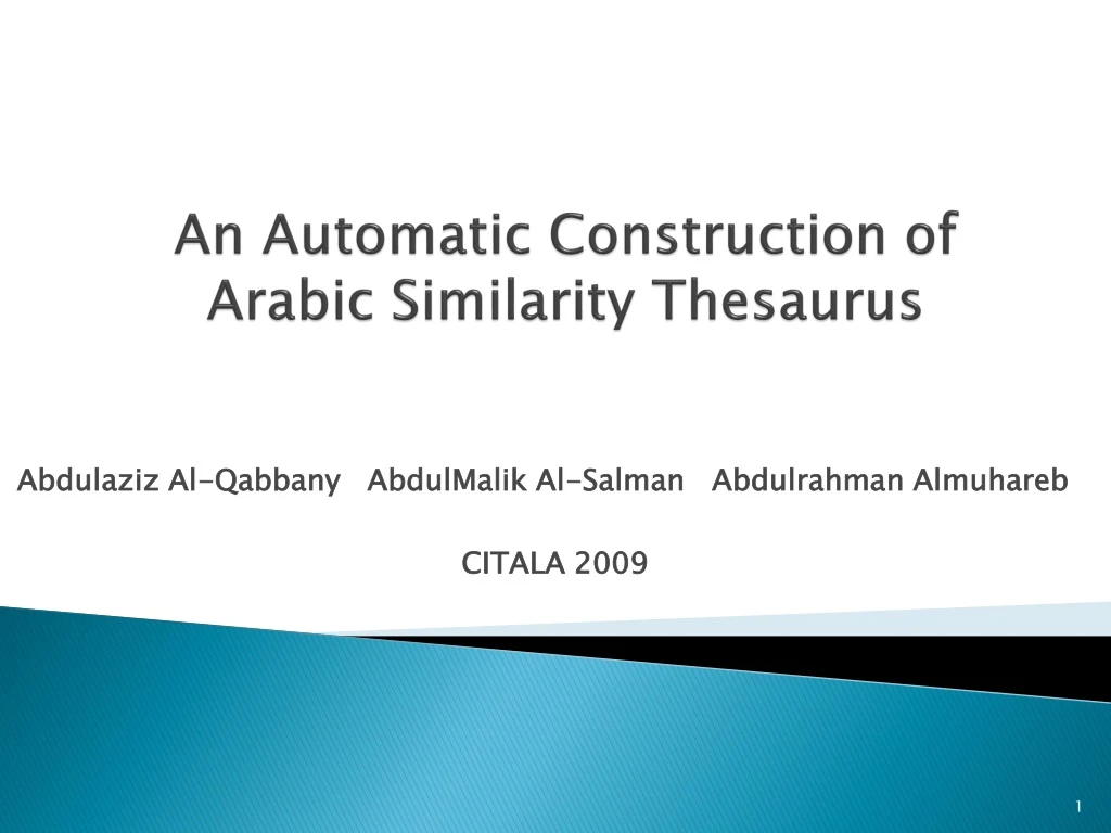 an automatic construction of arabic similarity thesaurus