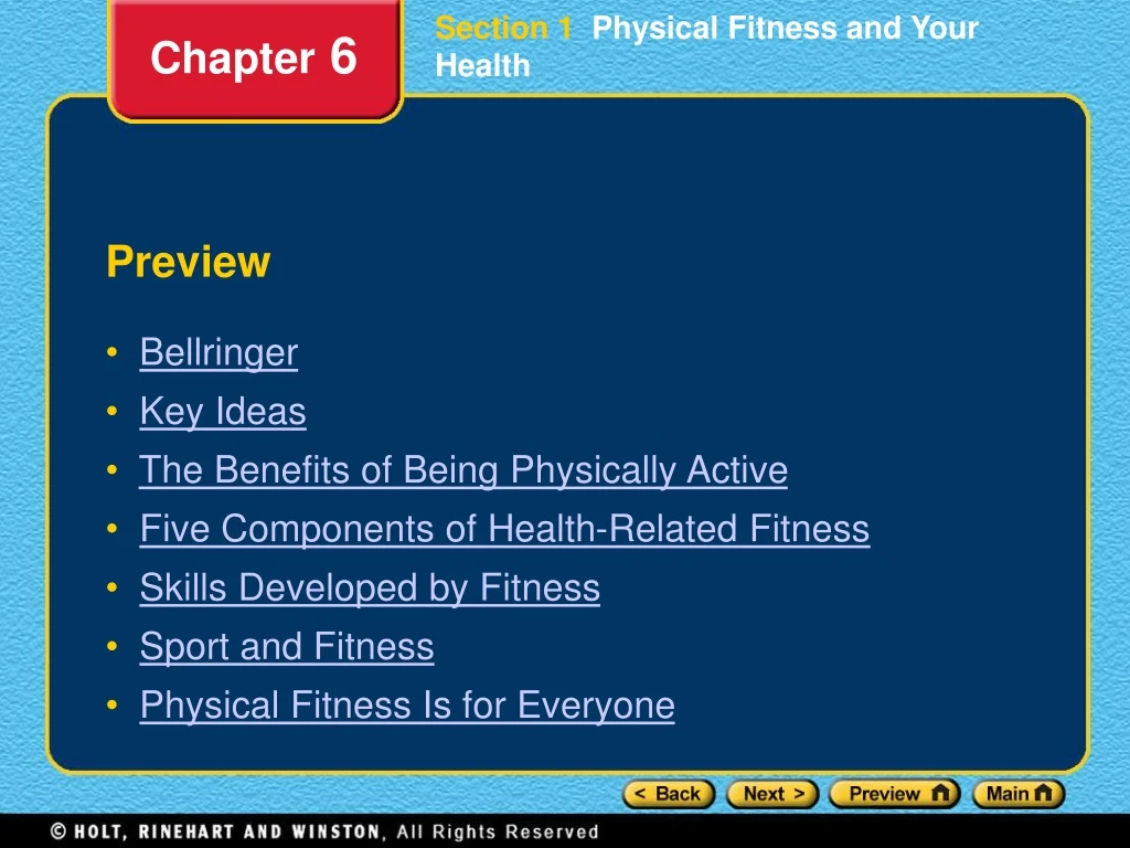 section 1 physical fitness and your health