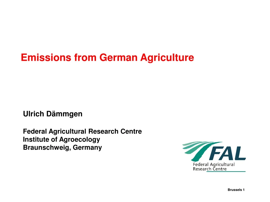 ulrich d mmgen federal agricultural research centre institute of agroecology braunschweig germany