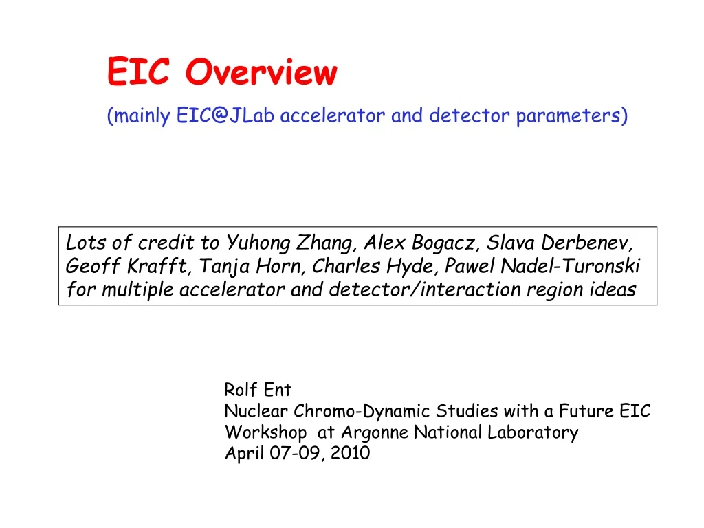 eic overview