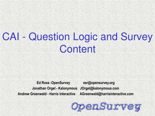 CAI - Question Logic and Survey Content
