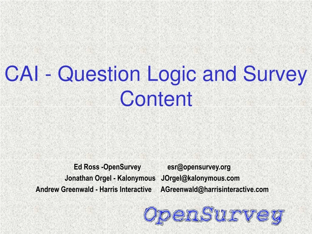 cai question logic and survey content