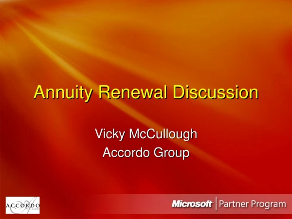 Annuity Renewal Discussion