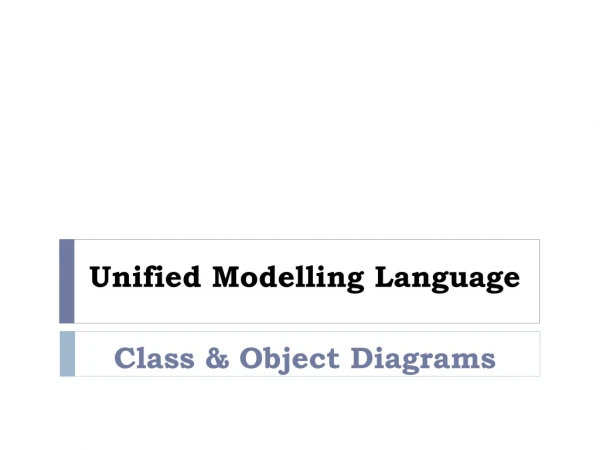 Unified Modelling Language