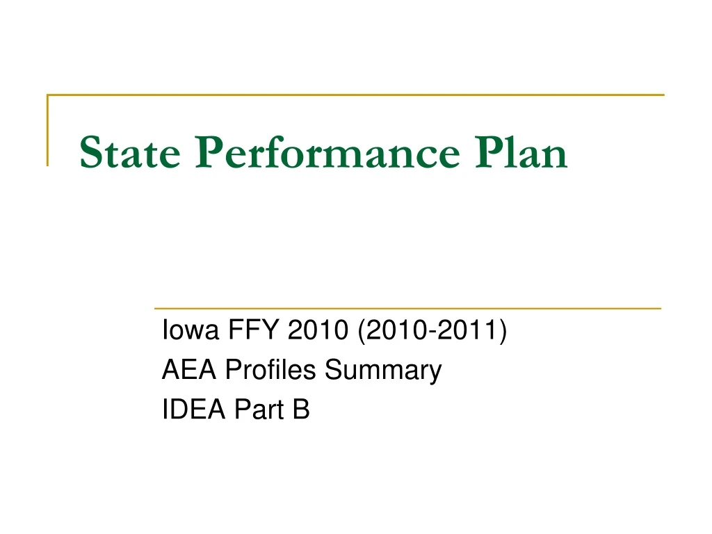 state performance plan
