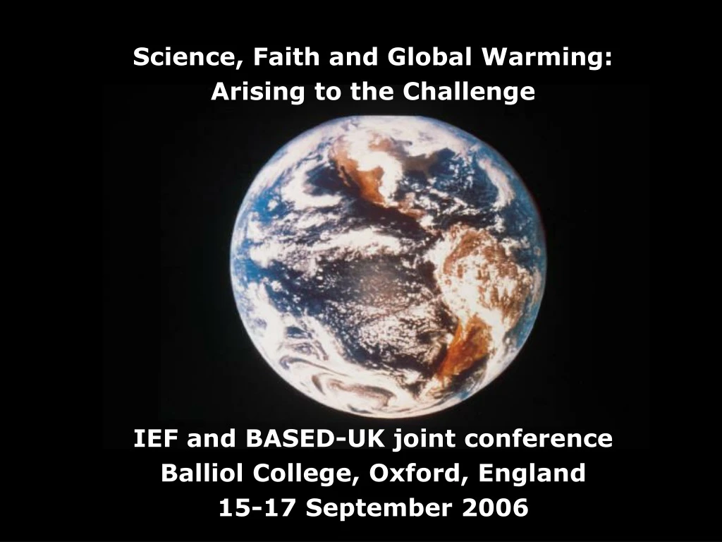 science faith and global warming arising