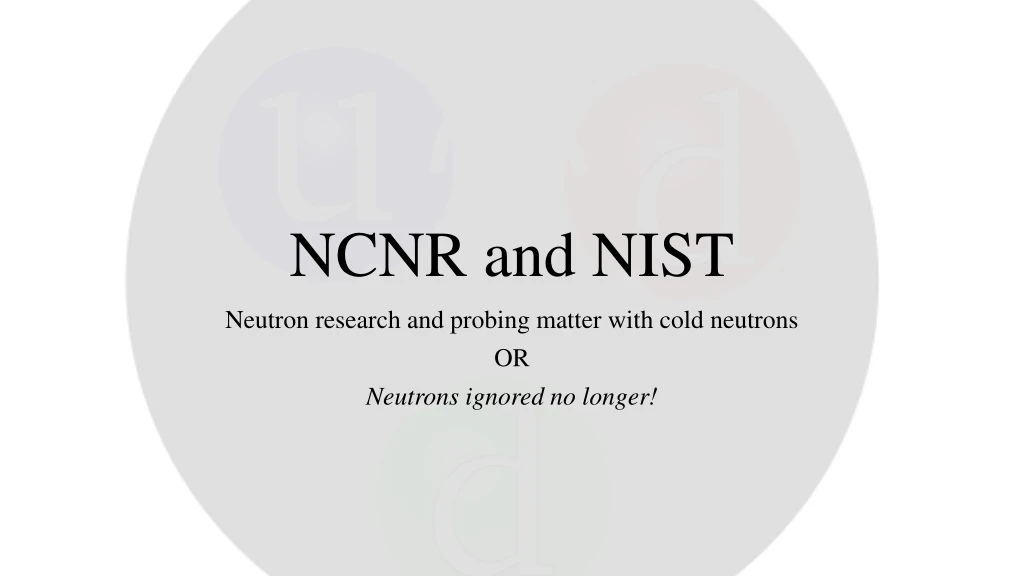 ncnr and nist