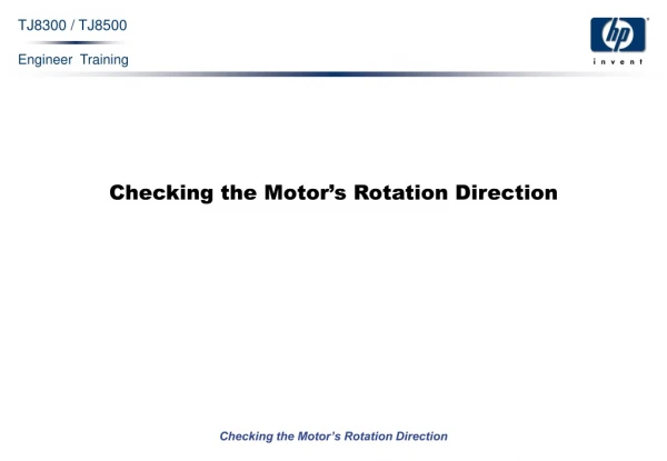 Checking the Motor’s Rotation Direction