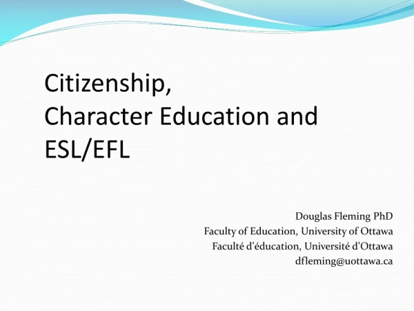 Citizenship,  Character Education and ESL/EFL