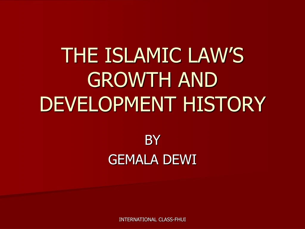 the islamic law s growth and development history