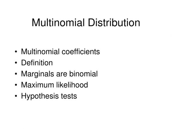 Multinomial Distribution