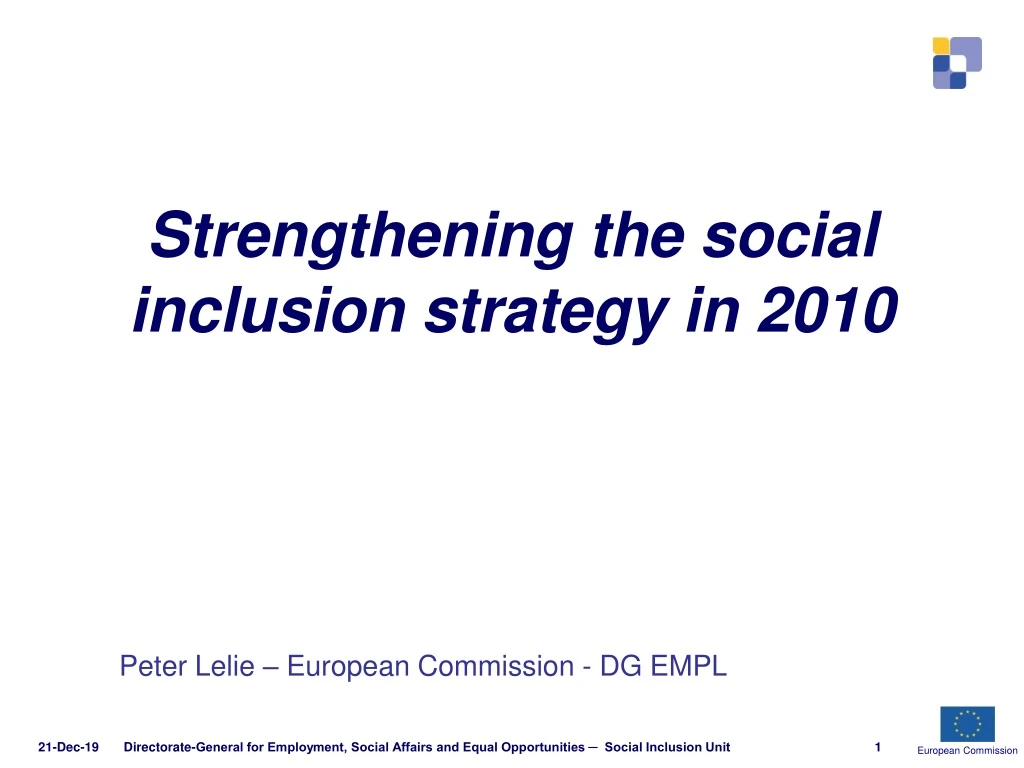 strengthening the social inclusion strategy in 2010