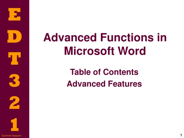 Advanced Functions in Microsoft Word