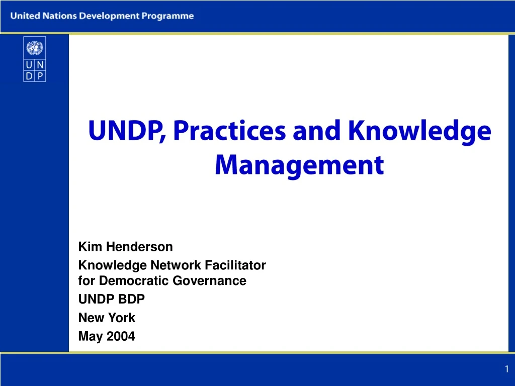undp practices and knowledge management