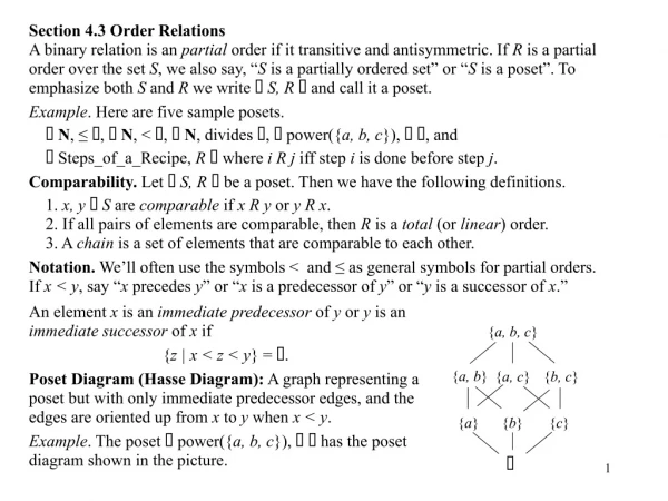 Section 4.3 Order Relations