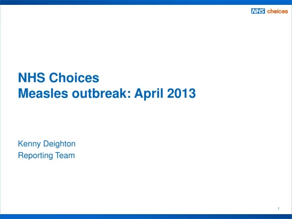 NHS Choices  Measles outbreak: April 2013