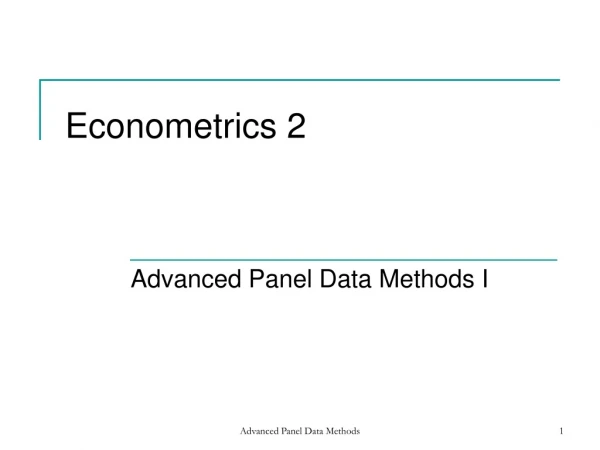 Econometrics 2