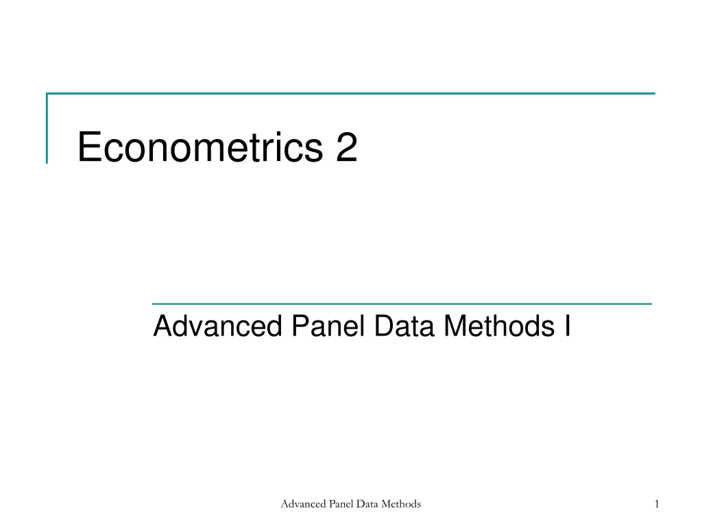 econometrics 2