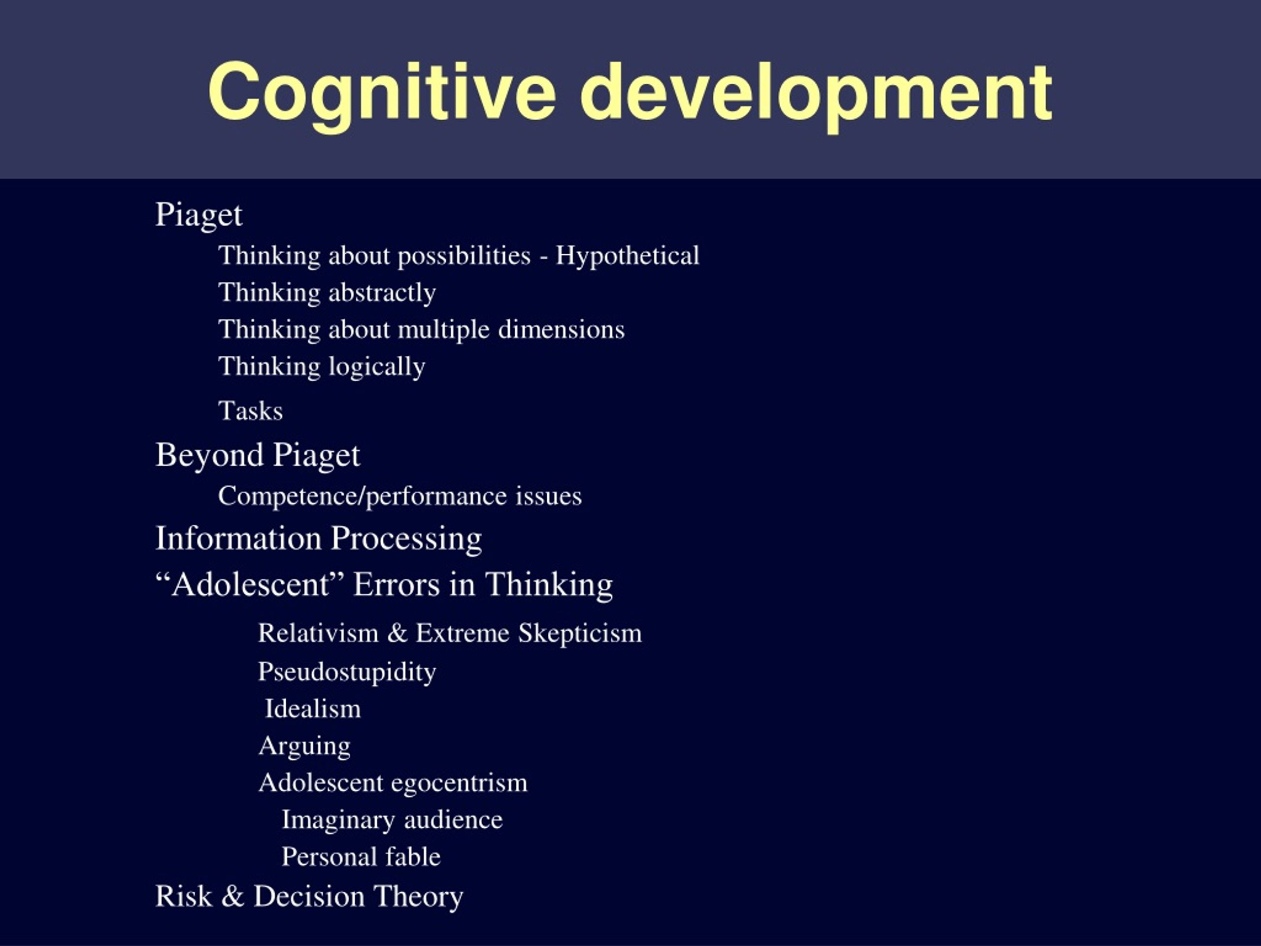 PPT - Cognitive development PowerPoint Presentation, free download - ID ...