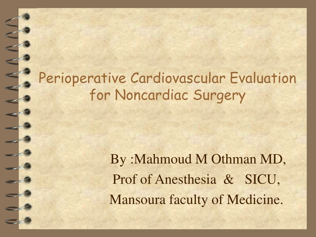 perioperative cardiovascular evaluation for noncardiac surgery