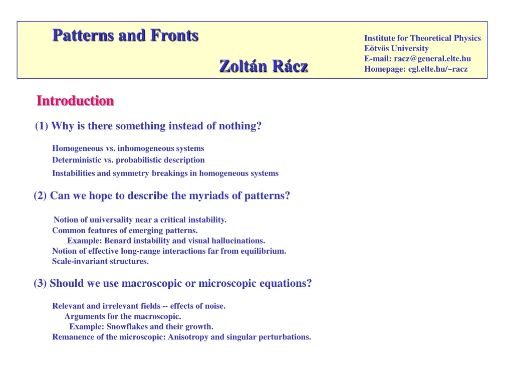 pattern s and fronts zolt n r cz