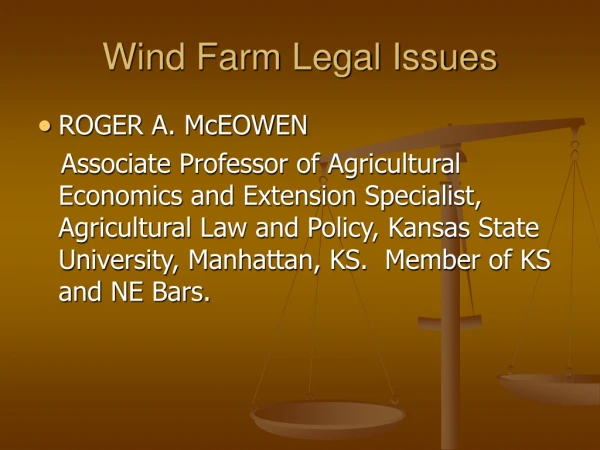 Wind Farm Legal Issues