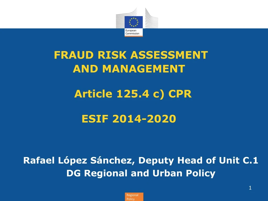 fraud risk assessment and management article 125 4 c cpr esif 2014 2020