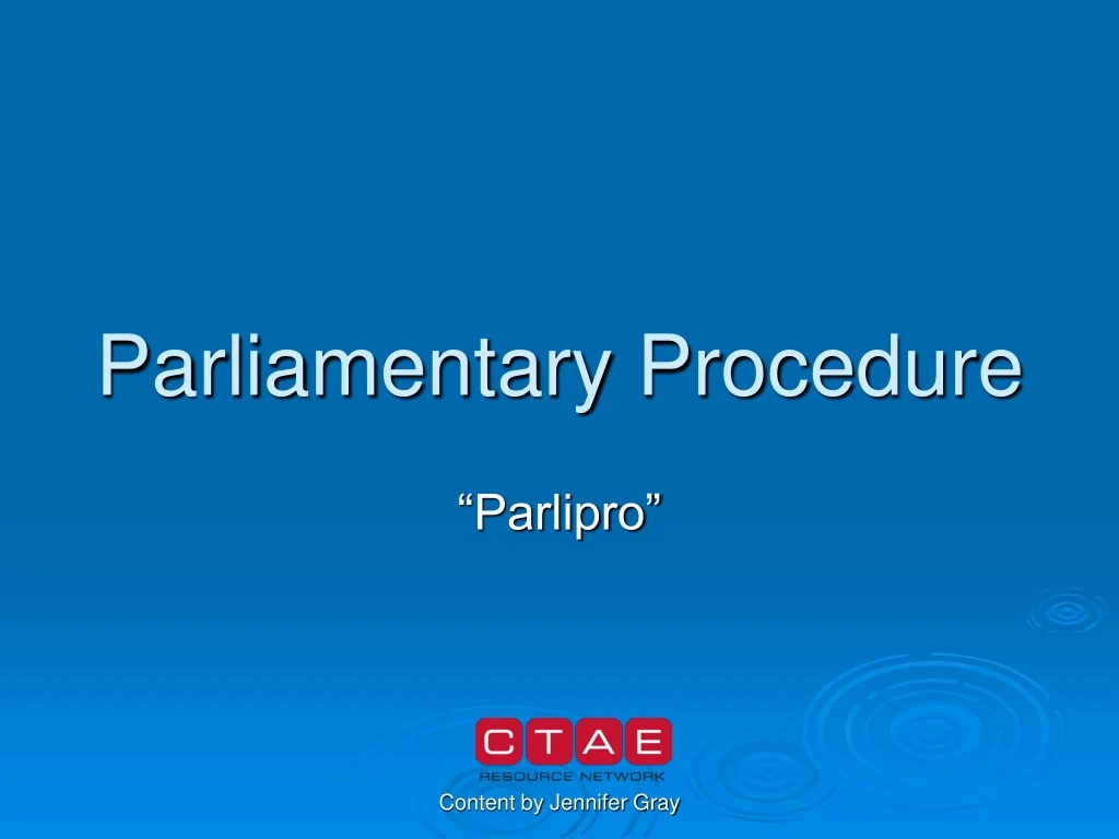 parliamentary procedure