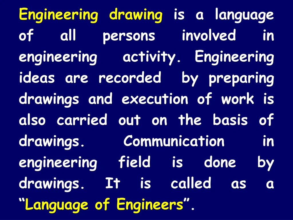engineering drawing is a language of all persons