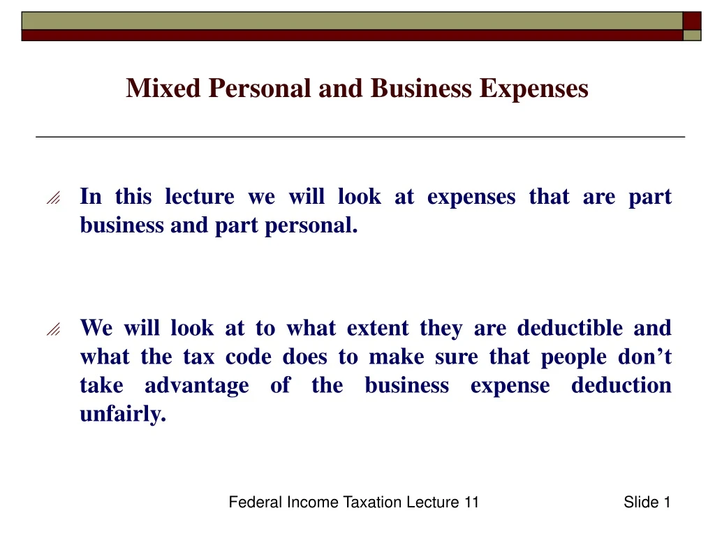 mixed personal and business expenses