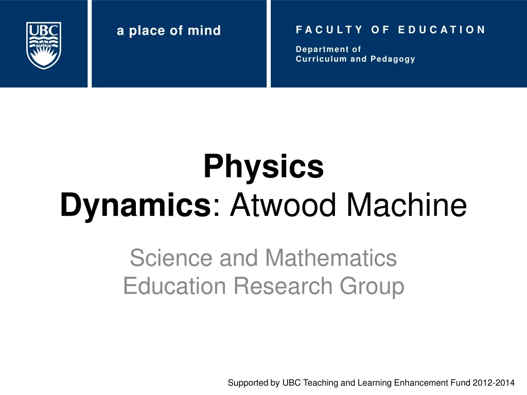 physics dynamics atwood machine