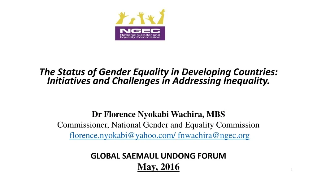 the status of gender equality in developing