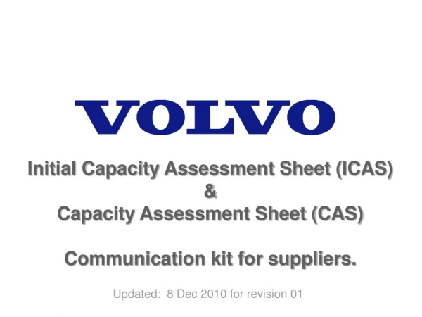 Initial Capacity Assessment Sheet  (ICAS) &amp; Capacity Assessment Sheet (CAS)