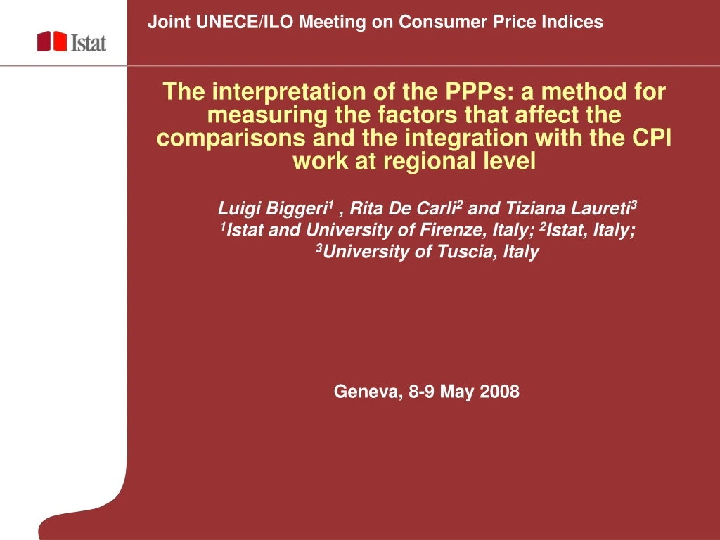 joint unece ilo meeting on consumer price indices