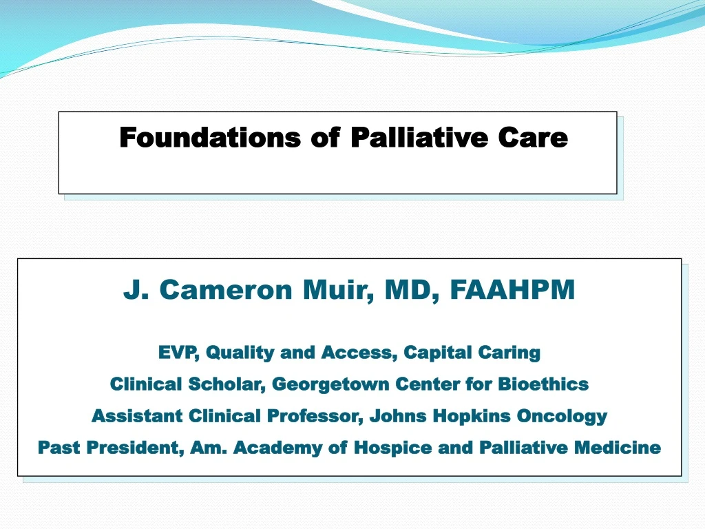 foundations of palliative care