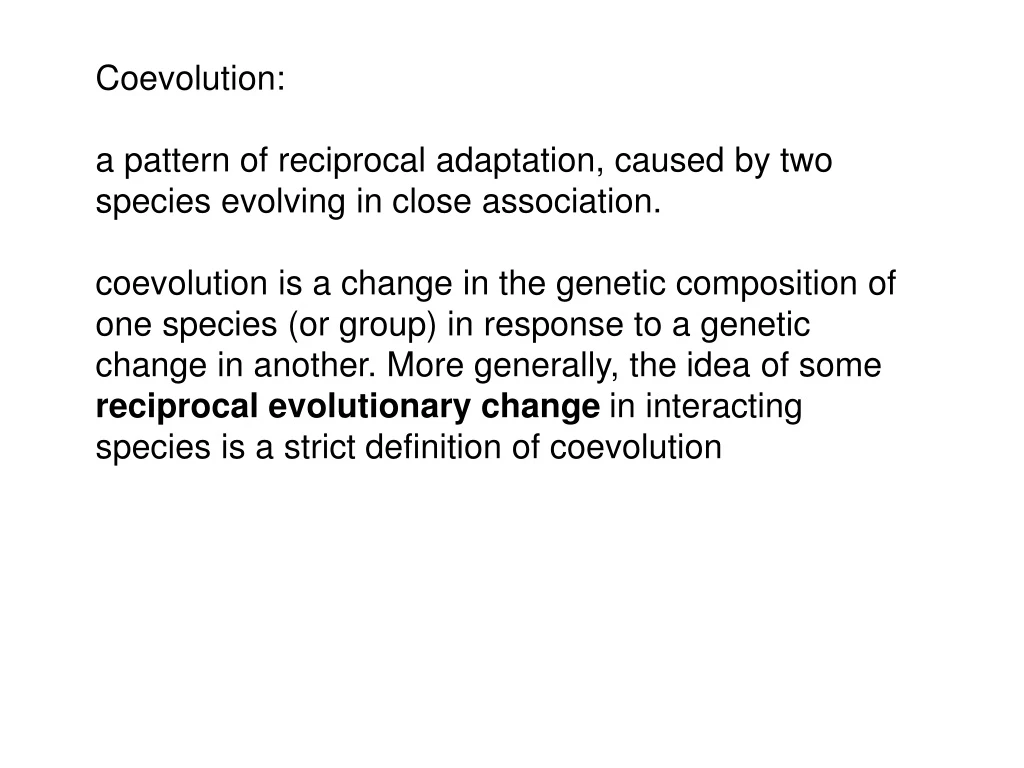 coevolution a pattern of reciprocal adaptation
