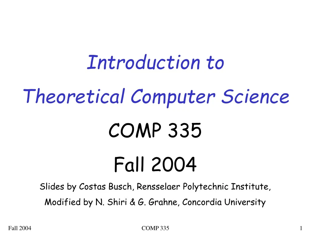 introduction to theoretical computer science comp