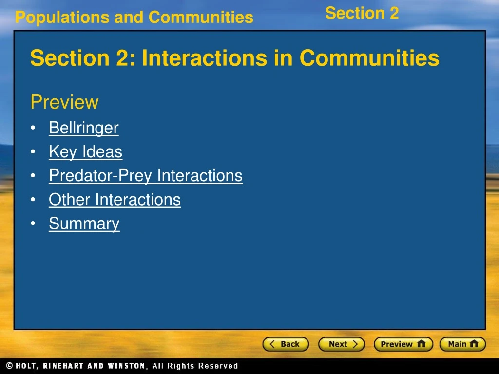 section 2 interactions in communities