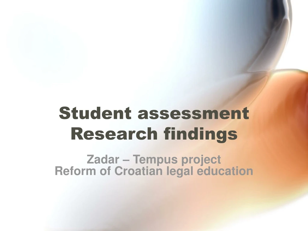 student assessment research findings