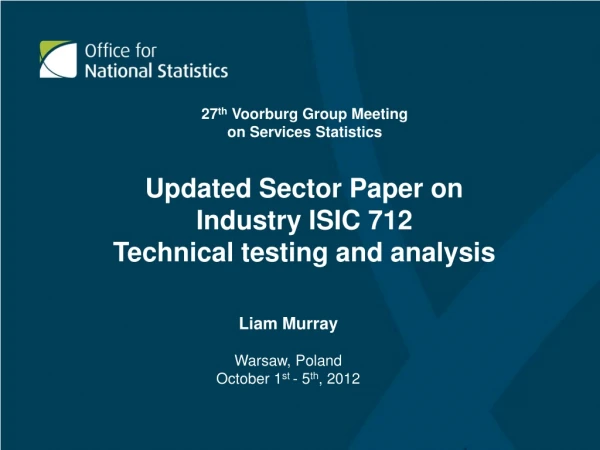 Updated Sector Paper on Industry ISIC 712 Technical testing and analysis